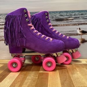 PURPLE ROLLER SKATES FRINGES SIZE 7